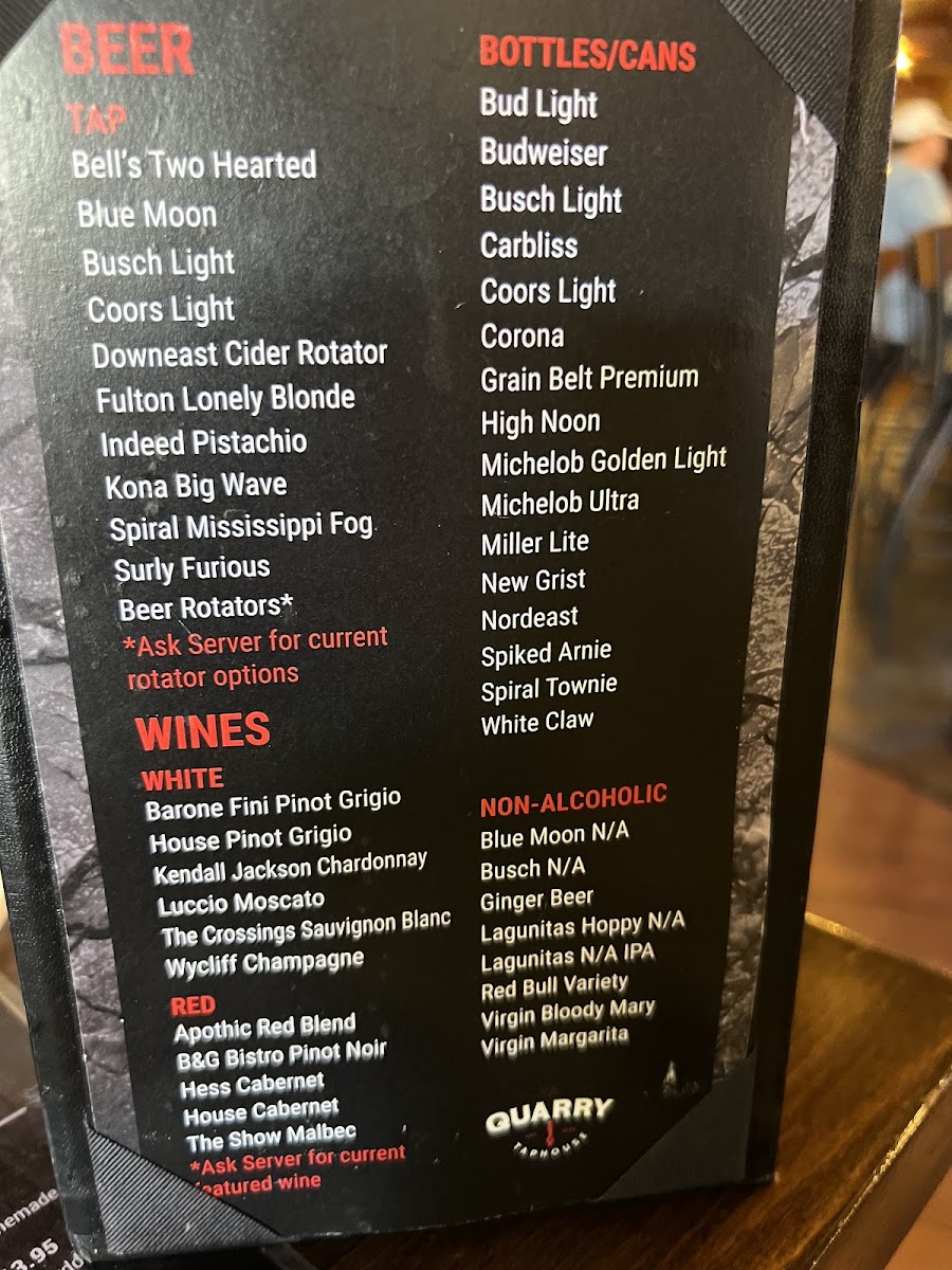 Menu - The Quarry Taphouse & Rock Range photo 6