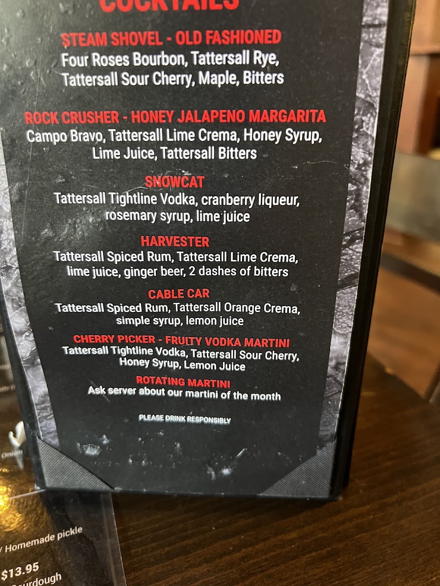 Menu - The Quarry Taphouse & Rock Range photo 9